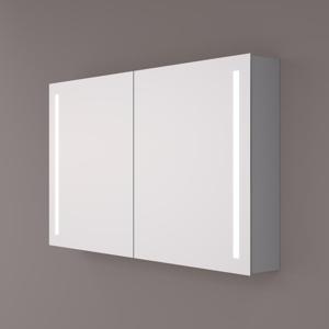Spiegelkast SPK41000 | 80x70x14 cm | 2 Deuren | Directe LED verlichting | Wit | Met spiegelverwarming