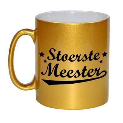 Stoerste meester bedankt gouden mok / beker 330 ml