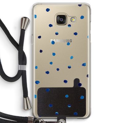 Blauwe stippen: Samsung Galaxy A5 (2016) Transparant Hoesje met koord