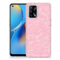 OPPO A74 4G TPU Case White Flowers - thumbnail