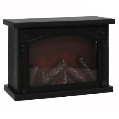 Sfeerhaard - zwart - met led verlichting - L28 x B12 x H20 cm - open haard