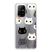 Katten: Oppo A94 5G Transparant Hoesje Katten: Oppo A94 5G Transparant Hoesje