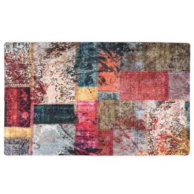 VidaXL Vloerkleed wasbaar anti-slip 120x170 cm patchwork meerkleurig