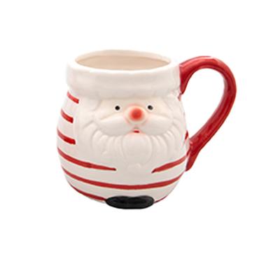 Kerst mok - kerstman - 8 x 11 cm - keramiek - 400 ml - beker - koffiemok/theemok