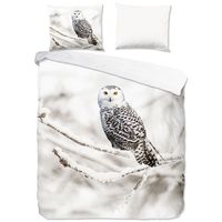 Good Morning Dekbedovertrek Flanel Snowy Owl-1-persoons (140 x 200/220 cm)