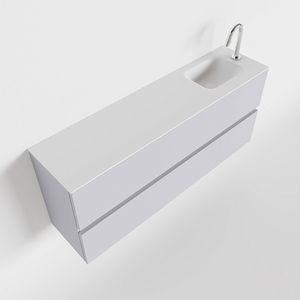 Toiletmeubel Mondiaz Ada | 120 cm | Meubelkleur Cale | Lex wastafel Talc Rechts | 1 kraangat