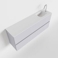 Toiletmeubel Mondiaz Ada | 120 cm | Meubelkleur Cale | Lex wastafel Talc Rechts | 1 kraangat