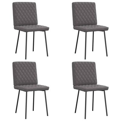 Eetkamerstoelen 4 st kunstleer grijs