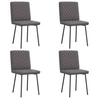 Eetkamerstoelen 4 st kunstleer grijs