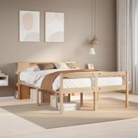 Bed met boekenkast zonder matras massief grenenhout 120x190 cm