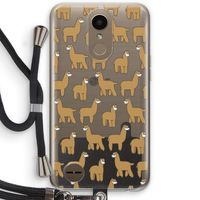 Alpacas: LG K10 (2017) Transparant Hoesje met koord