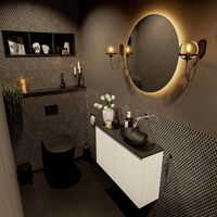 MONDIAZ FOWY toiletmeubel 80cm kleur talc. Waskom positie rechts kleur urban | urban. Zonder kraangat