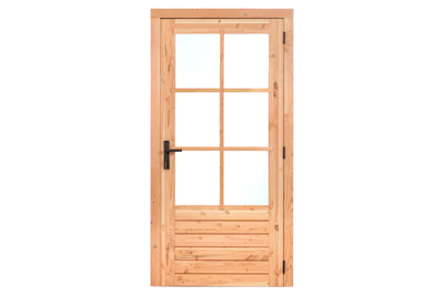 Douglas enkele glas deur dubbelglas 6-ruits 110xH215 cm buitenmaat, rechtsdraaiend- - - Tuindeco