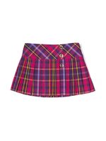 Versace Kids jupe plissée à motif tartan - Violet