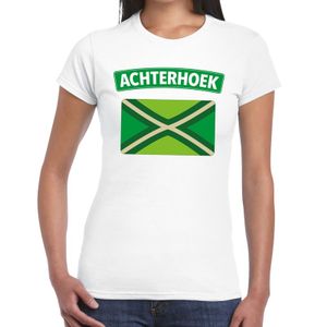 Achterhoeks t-shirt met vlag bedrukking wit voor dames 2XL  -