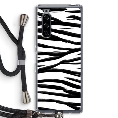 Zebra pattern: Sony Xperia 5 Transparant Hoesje met koord