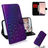 Voor Galaxy S8 effen kleur kleurrijke magnetische Buckle horizontale Flip PU lederen draagtas met houder & kaartsleuven & portemonnee & Lanyard (paars