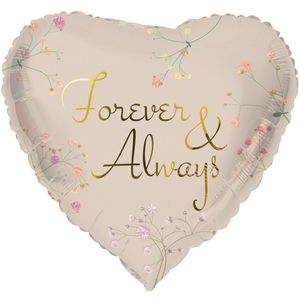 Folieballon &apos;Forever & Always&apos; Hartvormig (45cm)