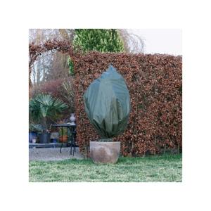 Plantenhoes met trekkoord - 2x - H150 x D100 cm - groen - anti-vorst planten beschermhoes