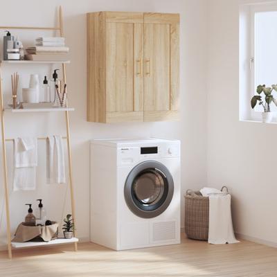 Wandkast 69,5x34x90 cm bewerkt hout sonoma eikenkleurig