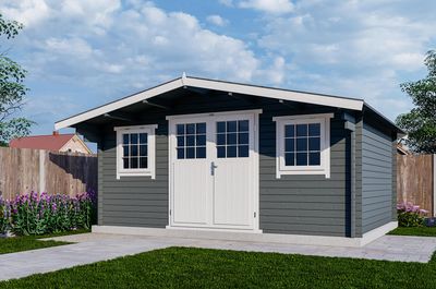 Interflex 5139 Blokhut 508x388 cm 40 mm vuren gecoat- Zadeldak- Hout- Interflex