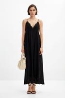 Lange kanten jurk - BLACK - XS