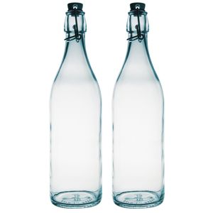 Bormioli Rocco beugelfles/weckfles - 4x - transparant - glas - 1 liter