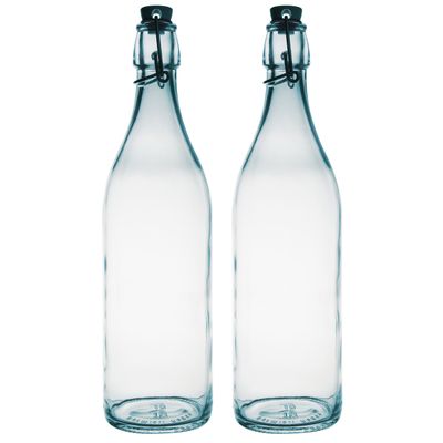 Bormioli Rocco beugelfles/weckfles - 4x - transparant - glas - 1 liter