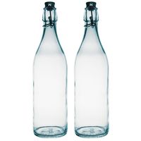 Bormioli Rocco beugelfles/weckfles - 4x - transparant - glas - 1 liter