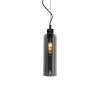 QAZQA Moderne hanglamp zwart met smoke glas - Stavelot