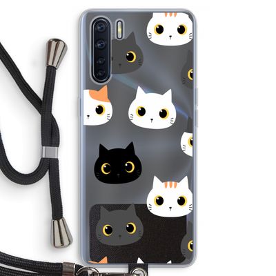 Katten: Oppo A91 Transparant Hoesje met koord