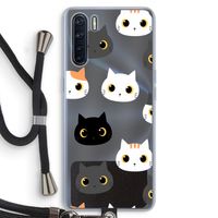 Katten: Oppo A91 Transparant Hoesje met koord