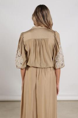 Nukus Blouse Rosie Embroidery | Camel Nukus Blouse Rosie Embroidery | Camel