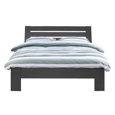 Twijfelaar bed Sydney met hoofdbord - antraciet - 120x200 cm
