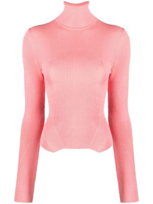 REMAIN pull nervuré à col roulé - Rose