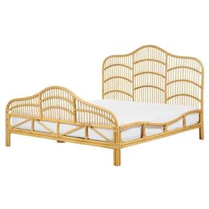 Beliani-DOMEYROT-Tweepersoonsbed-Lichtbruin-160 x 200 cm-Hout