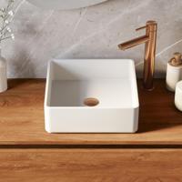 Brauer Vortex Waskom - Rechthoekig Afgerond - 37 cm - Fine Stone - Mat - Wit