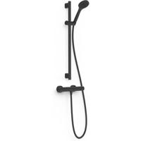 Tres Base Plus douche thermostaatkraan opbouw set mat zwart