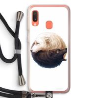 Yin Yang Wolves: Samsung Galaxy A20e Transparant Hoesje met koord