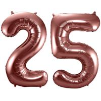 Folat Verjaardag Leeftijd folieballon - 25 jaar - ros? goud - 86 cm - cijferballon groot
