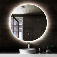 Badkamerspiegel Circle | 90 cm | Rond | Indirecte LED verlichting | Touch button | Met verwarming