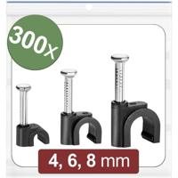 Quadrios 24CA435 Spijkerclip 24CA435 Bundel-Ø (bereik) 2 tot 8 mm Zwart 300 stuk(s)