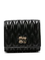 Miu Miu portefeuille matelassé à logo - Noir