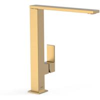 Wastafelkraan Tres Cuadro | Opbouw | Mengkraan | Hoog model | 1-hendel | Vierkant | 24k Goud mat
