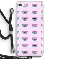 Smiley watermeloenprint: iPhone 5 / 5S / SE Transparant Hoesje met koord