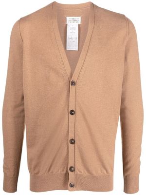 Maison Margiela cardigan en cachemire à col v - Marron