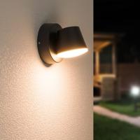 Memphis - LED Wandlamp - 6 Watt 300 Lumen - IP54 Waterdicht - 3000K Warm Wit - Dimbaar - Kantelbaar - Zwart - Voor binnen en buiten