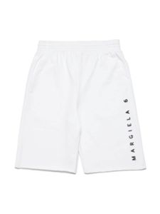 MM6 Maison Margiela Kids short de sport en coton à logo imprimé - Blanc