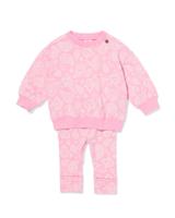 HEMA Babykledingset comfy fit sweatstof paisley roze (roze)