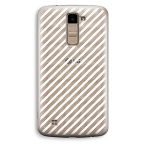 Strepen zwart-wit: LG K10 (2016) Transparant Hoesje